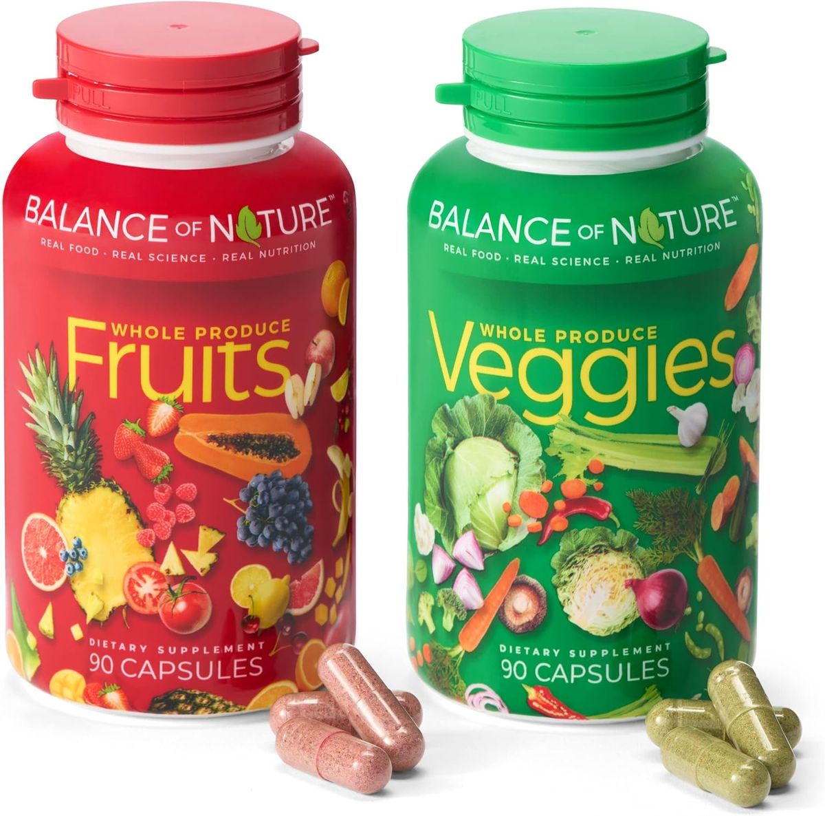 Balance of Nature Fruits and Veggies - Whole Food Supplement with Superfood- 90 Fruit