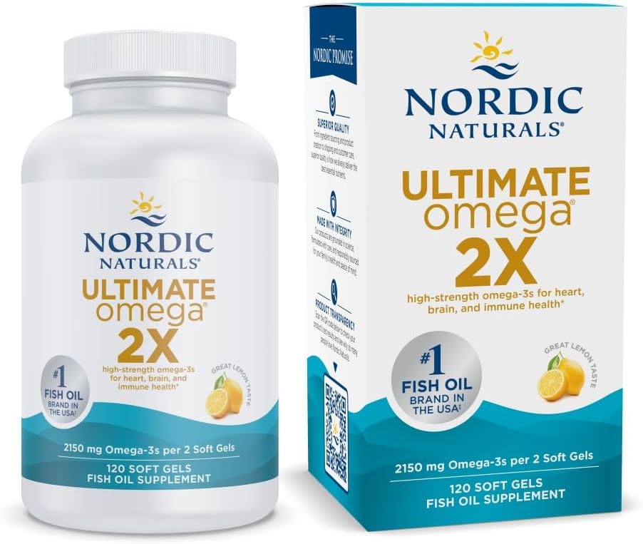 Nordic Naturals Ultimate Omega 2X, Lemon Flavor - 120 Soft Gels Without Box