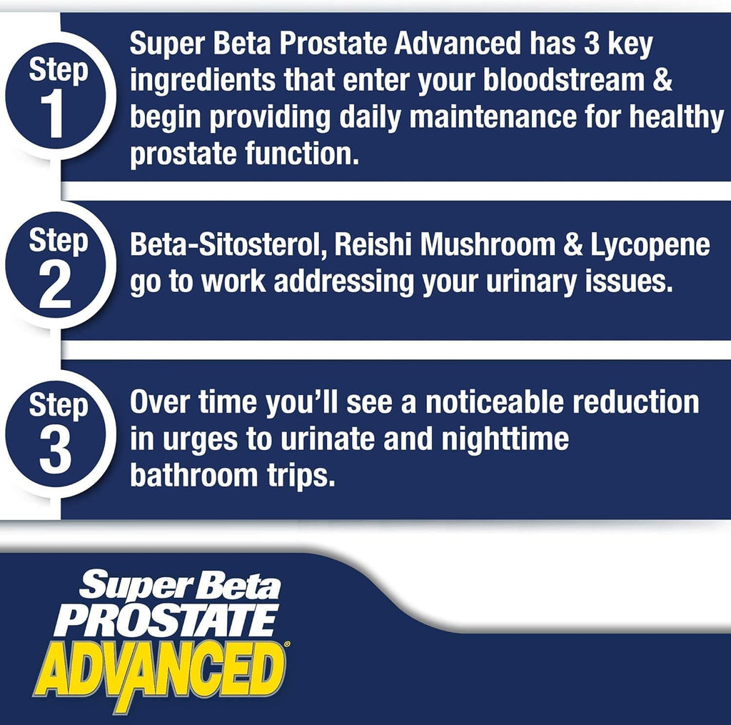Super Beta Prostate Advanced Male Supplement with Beta-Sitosterol, 120 Caplets