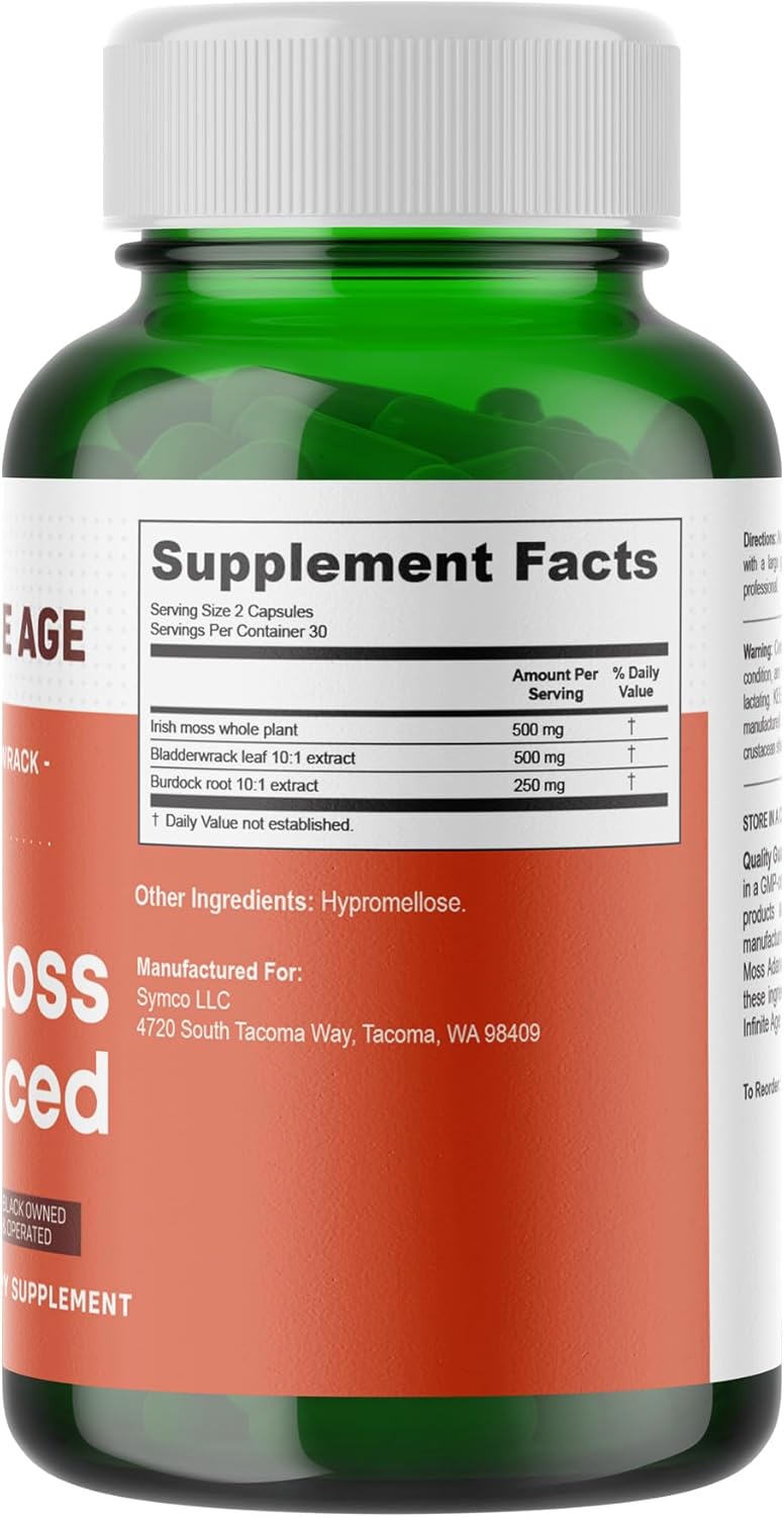 INFINITE AGE 2 Pack of 1250mg Sea Moss Advanced Superfood Capsules, 120 Count