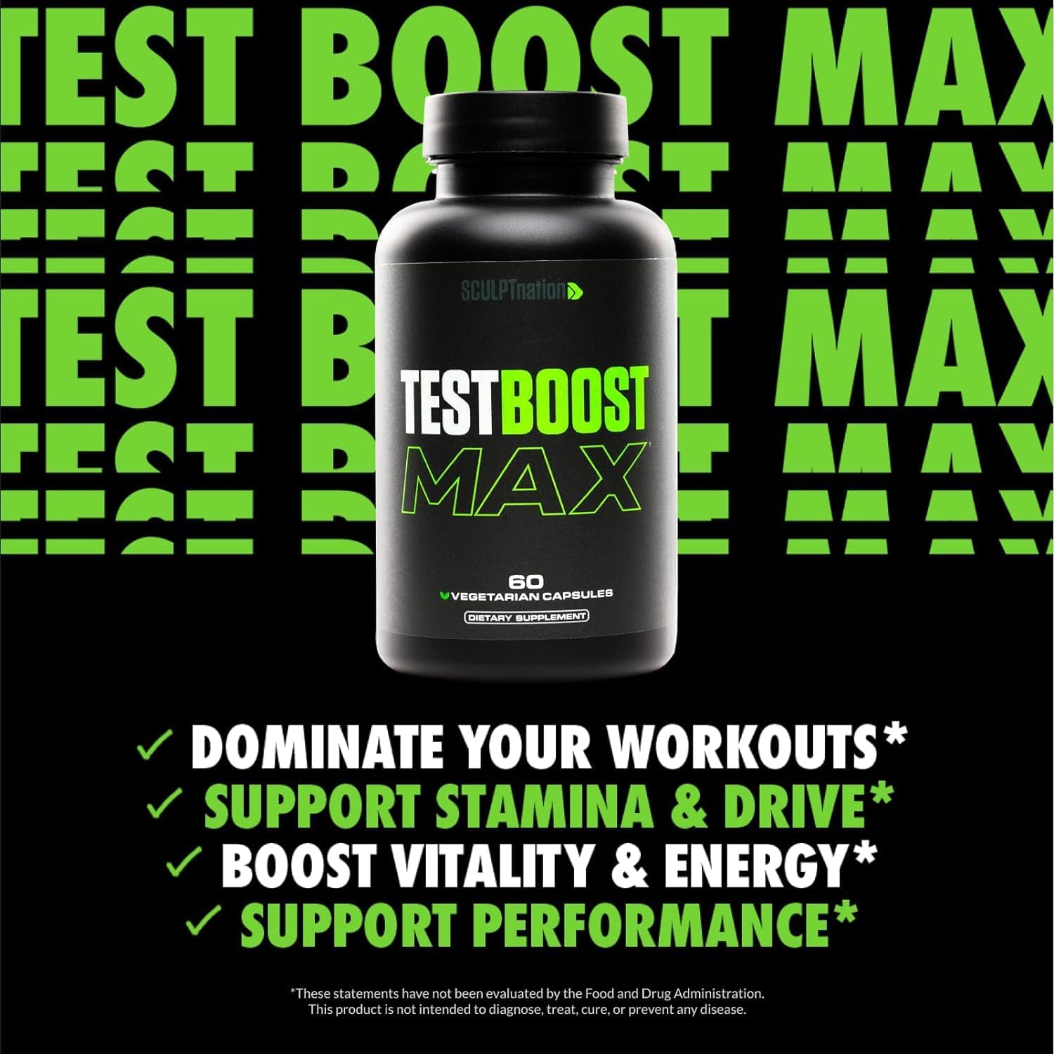 Test Boost Max - Testosterone Supplement - 60 Caps