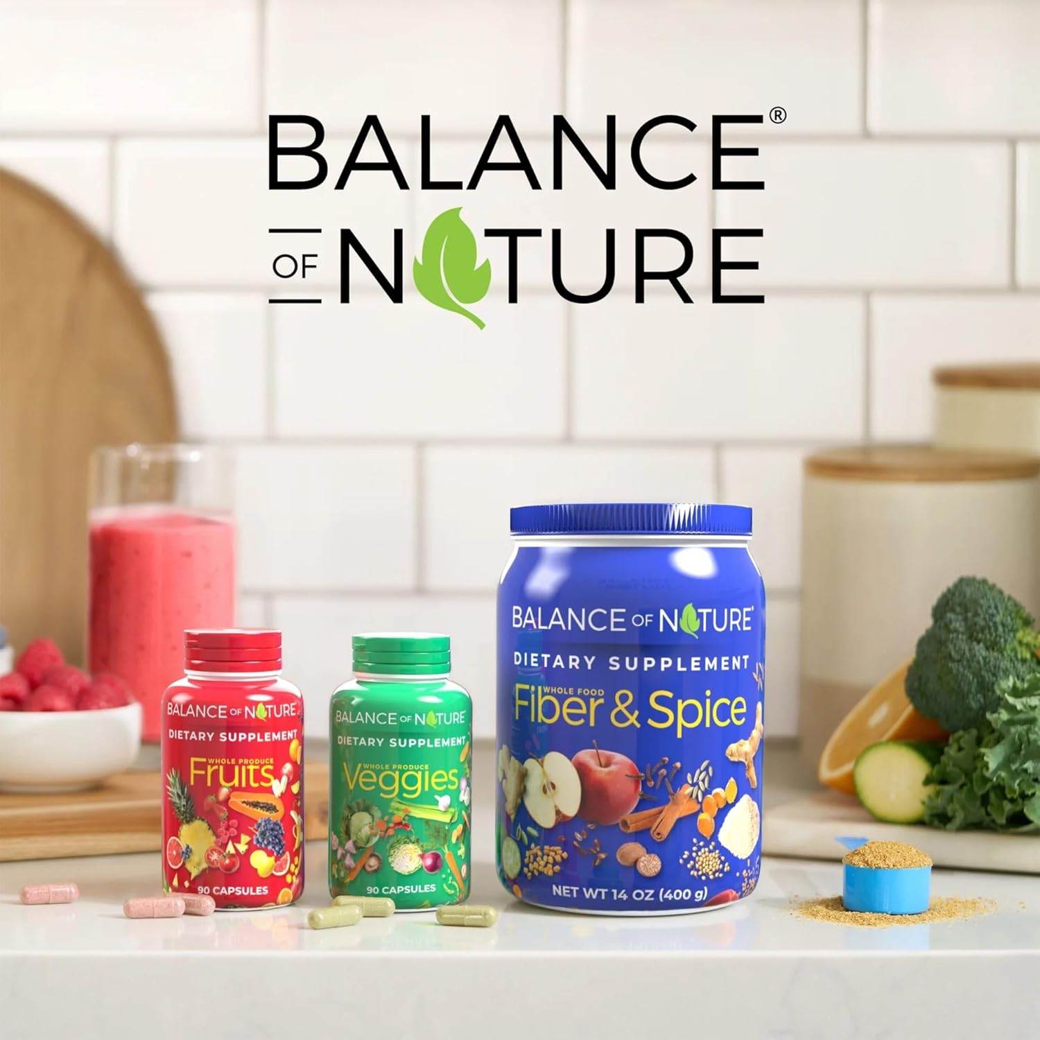 Balance of Nature Fruits & Veggies Capsules – Whole Food Dietary Supplement for Energy, Digestion & Immune Support (90 Count)