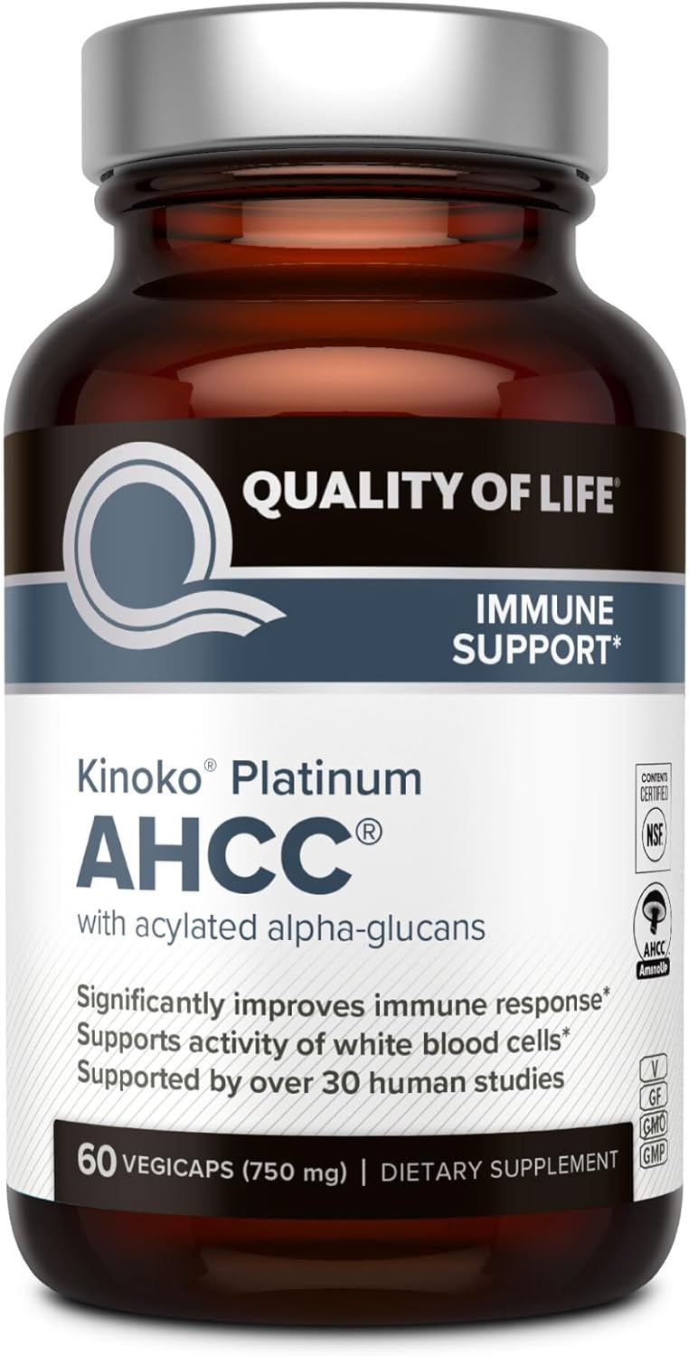 Quality of Life Labs, Kinoko Platinum AHCC, Immune Support, 750 mg, 60 capsules