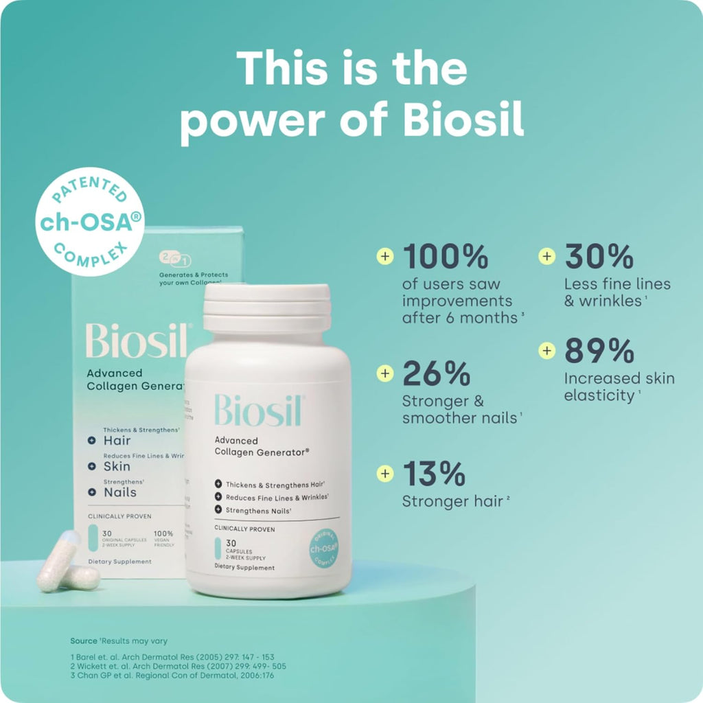 Biosil Collagen Generator with ch-OSA help generate collagen 120 Capsules