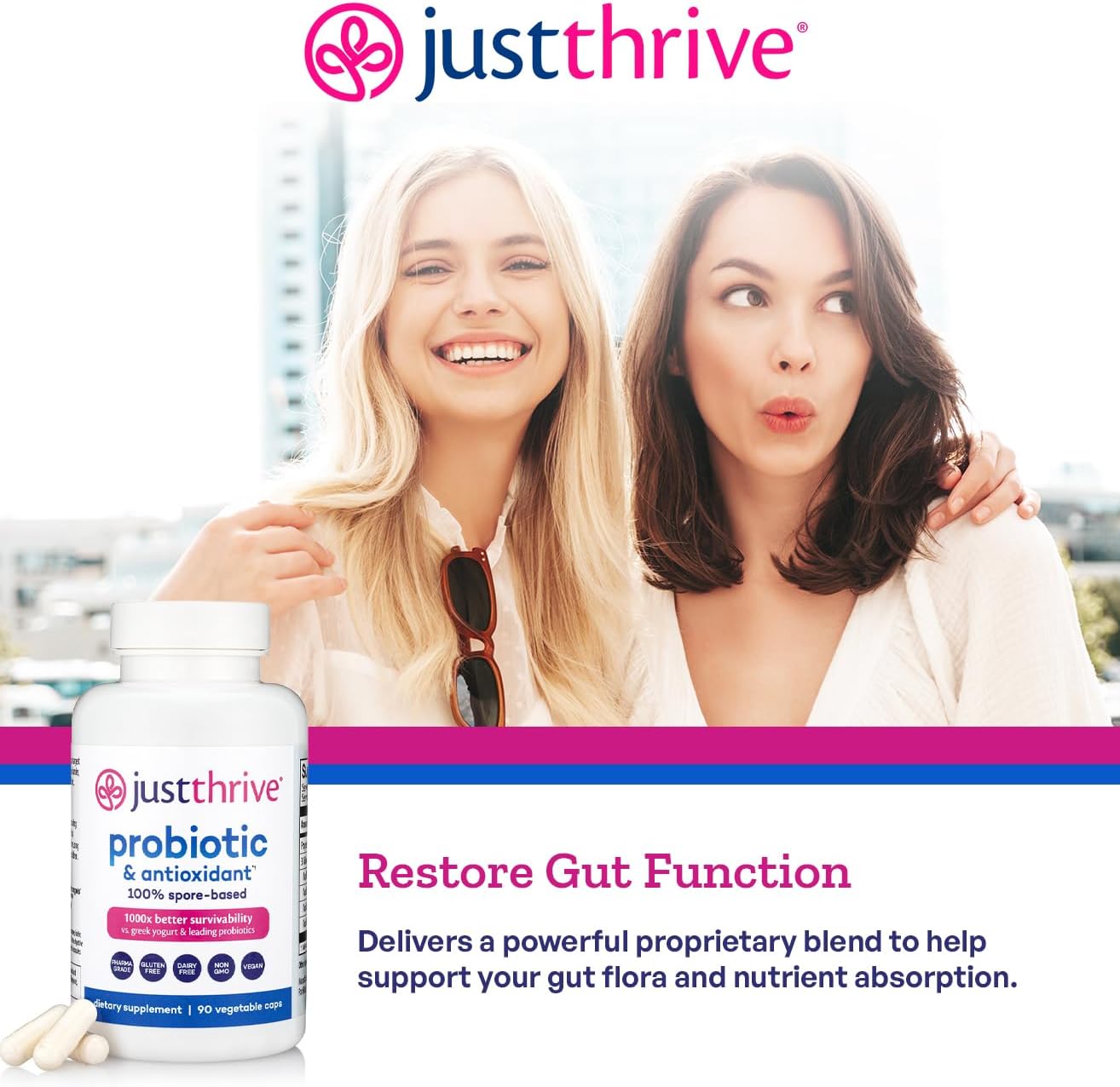 Just Thrive: Probiotic & Antioxidant 90 Veg Caps