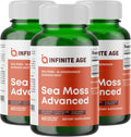 NFINITE AGE 3 Pack of 1250mg Sea Moss Advanced Superfood Capsules, 180 Count