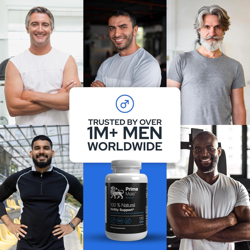 Prime Male Enhance – 100% Natural Virility Support Supplement | Boost Performance & Energy | 120 Capsules (2 Pack)