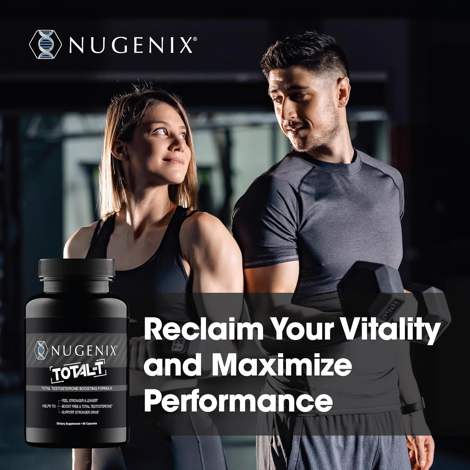 Nugenix Total-T Free And Total Testosterone Booster Supplement 90 Capsules