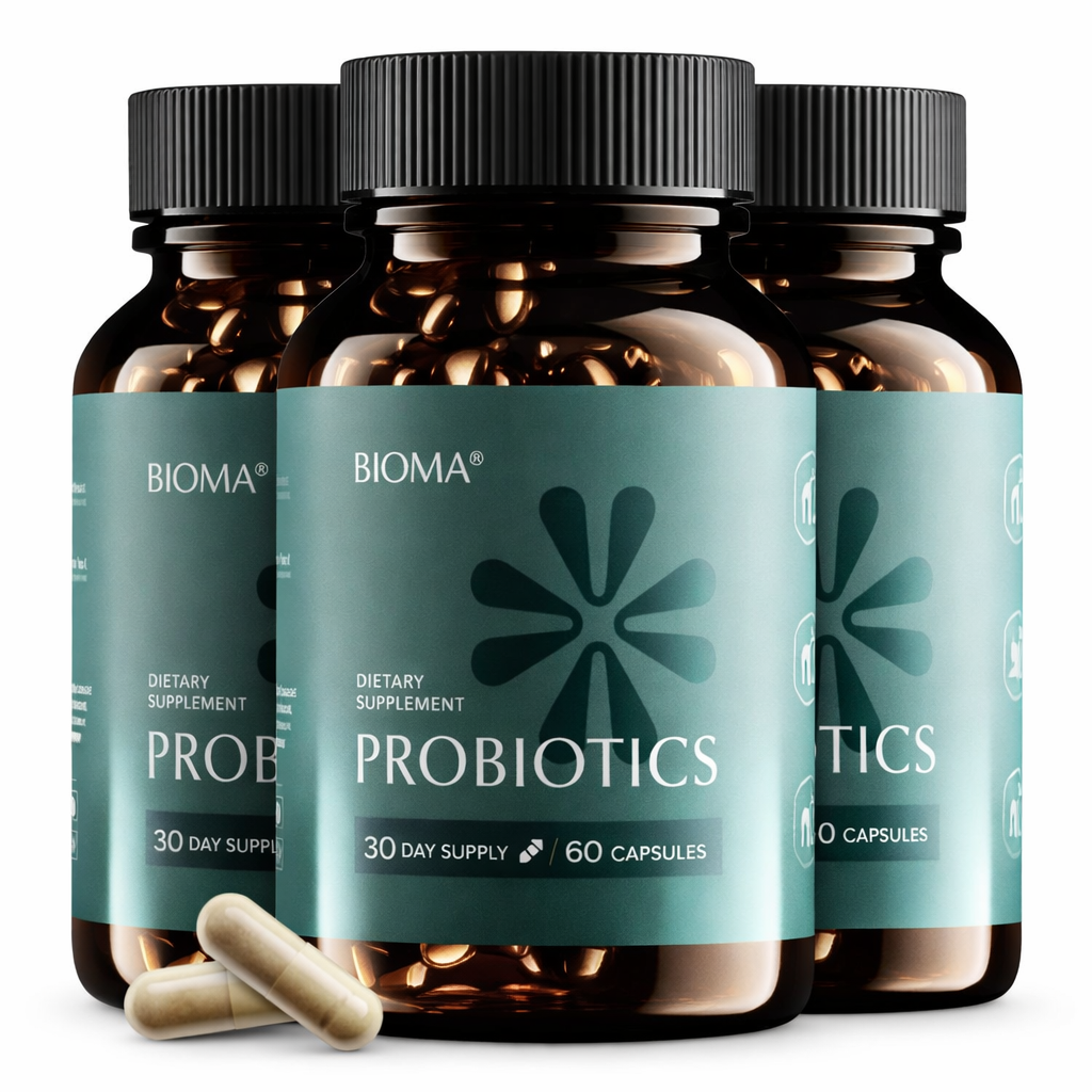 BIOMA Probiotics Digestive Health Gut Support for Men & Women 60 Capsules