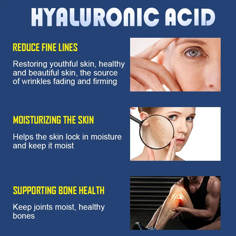 Hyaluronic Acid Anti Aging Hydrating Capsules Wrinkles Fine Lines Joint Health 60 CAPSULES