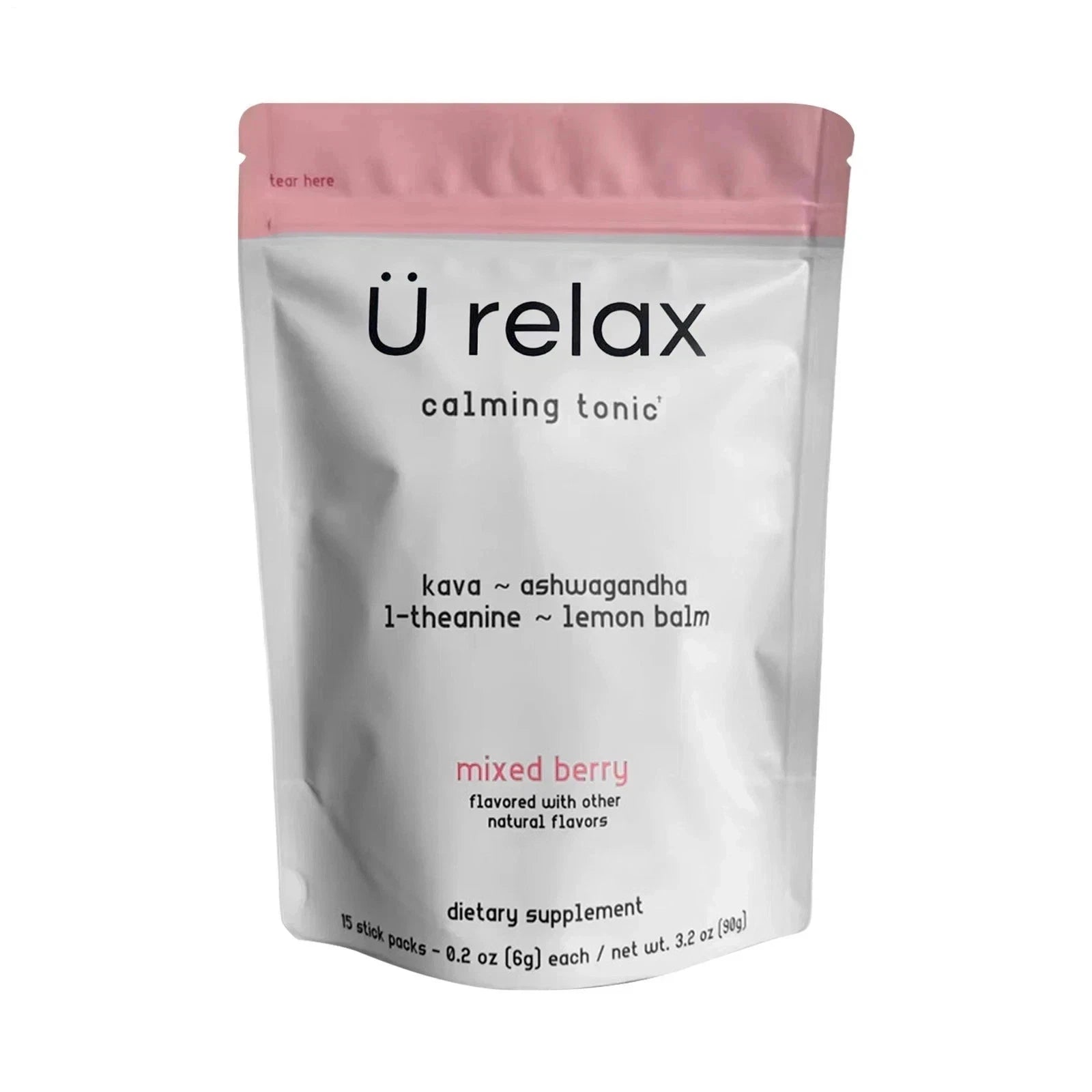 U Relax Calming Drink Mix 15 Packets – Mixed Berry Relaxation Tonic